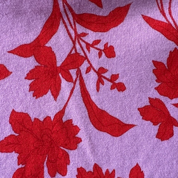 Ann Taylor-Button down Cardigan with Red Floral Print - Picture 6 of 7